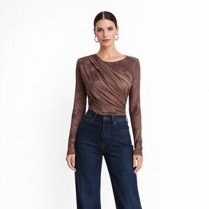 Sheer Long Sleeve Bodysuit NWT
